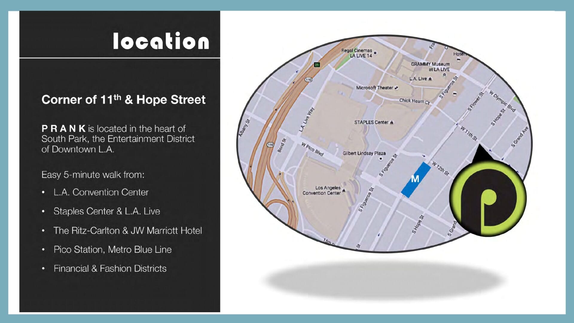 A map of the location of the homeless and hope street.